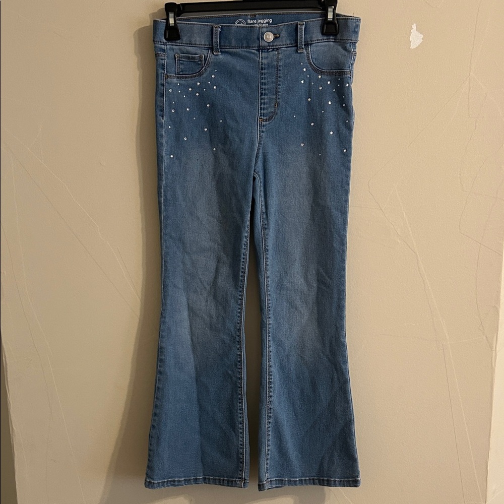 Wonder Nation Blue Flare Jeans with Pearl Details